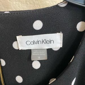 Black and white Calvin Klein polkadot dress. New dress with tags.